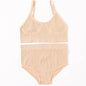 Women Seamless Bra And Panties Set U-Back Bralette Top Comfort Breathable Briefs Ribbed Sexy Lingerie Sports Underwear Set