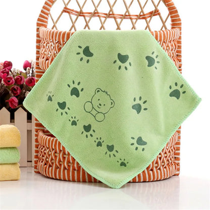 3 Pcs/Lot Baby Towel Cute Superfine Fiber Kid Bath Towels Washcloth Square Towel Children Kitchen Bathroom Wipe Wash Cloth Gift