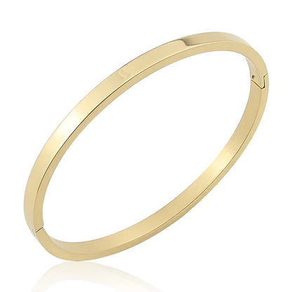 Hot Fashion Stainless Steel Jewelry Oval Bangle for Woman Child Charm Bracelet Party Love Wedding Brand Gift Wholesale