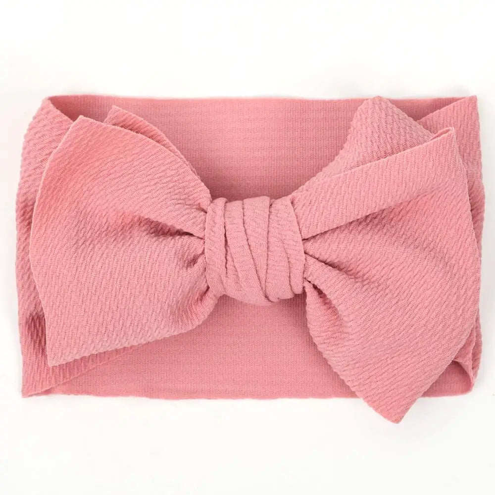 Solid Baby Headband Adjustable Big Bowknot Hair Band Oversize Turban Newborn Headwear For Baby Girls Fashion Hair Accessories