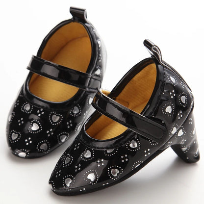 2022 New Infant Newborn Baby Girl High Heels Shoes Princess Bow First Birthday Party Shoes Photo Props Shoes 0-12M
