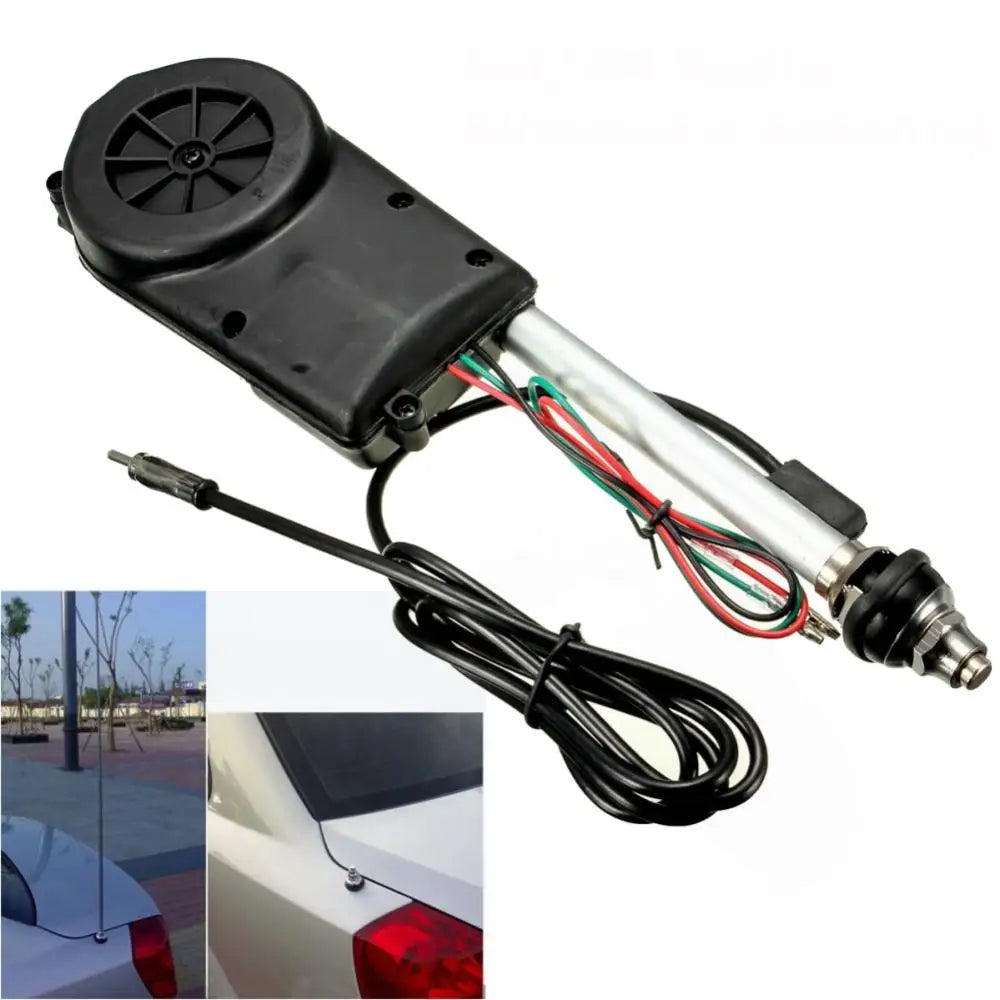 Universal Auto Car Vehicle AM FM Electric Aerial Antenna Radio Enhance Automatic Booster 5 Section Aerials Exterior