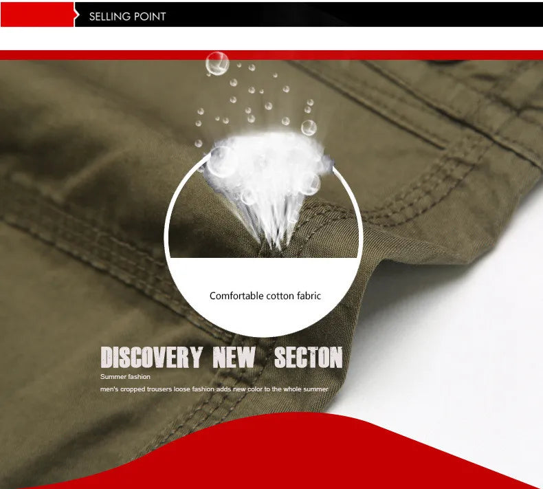 MRMT 2026 Brand Mens Capri Pants with Multiple Pockets Cargo Pants Casual Middle-aged Men Shorts Pant for Male Man Cropped Pants