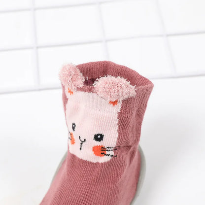 Baby Shoes Toddler First Walkers Infant Boys Girls Kids Rubber Soft Non-Slip Sole Floor Barefoot Casual Shoes Knit Booties