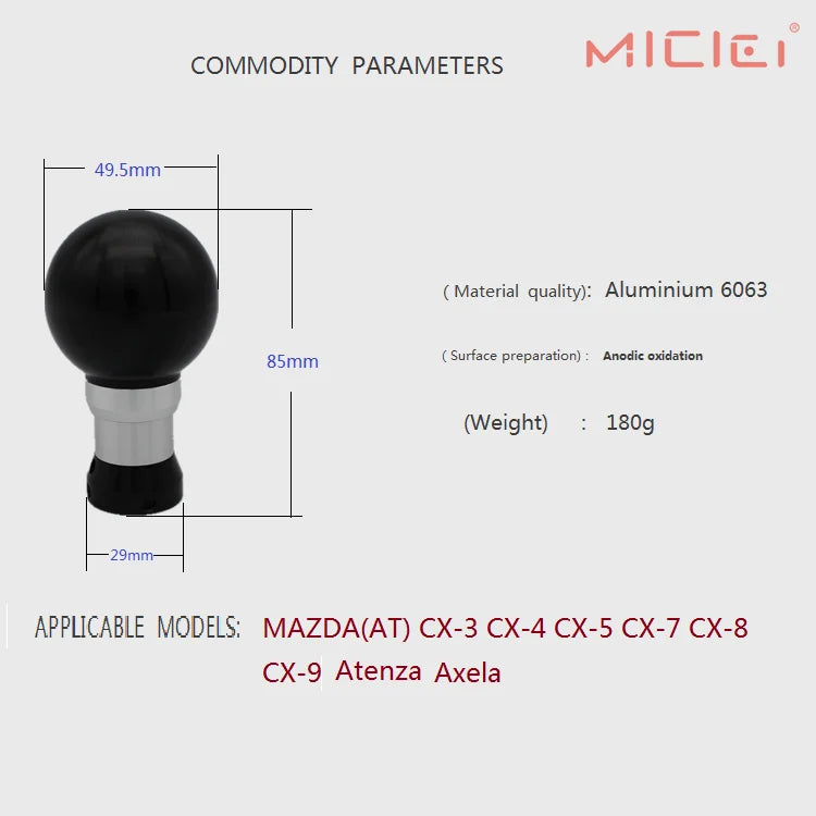 CX-4CX3CX-5CX-9 Axela Atenza AUTO Gear Shift Knob2014-2025