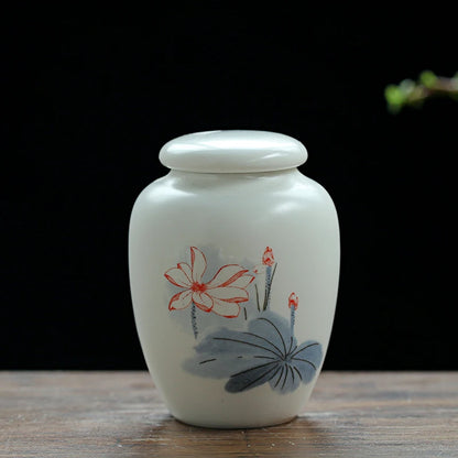 Mini White Ceramic Pet Ashes Urn Cremation Ash Holder Small Animal Pet Parrot Bird Funeral Memorial Casket Burial Urns Gift
