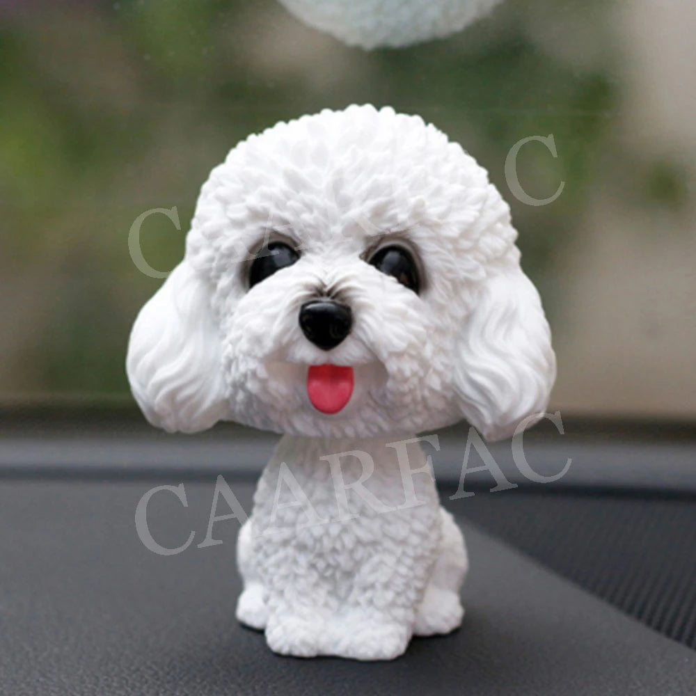 Car Shaking Head Dog Ornaments Bobblehead Dog Nodding Puppy Toys Shaking Head Dolls Accessories For All Universal Car