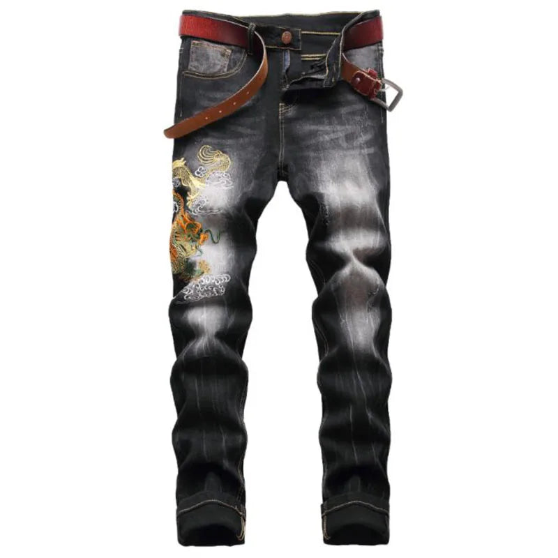 2022 New Fashion Mens Biker Jeans Punk Style Men Cargo Denim Pants  Zipper Pocket Motorcycle Jeans Male Pantalones Hombre
