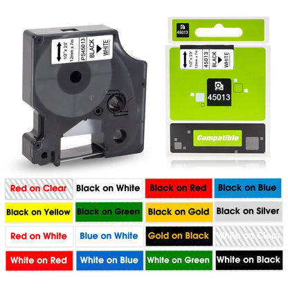 1Pcs 45013 Compatible Dymo D1 Tape 45013 45010 45018 40913 43613 6/9/12mm Label Tape for Dymo Printer LabelManager 160 280 420P