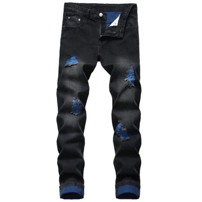 2022 New Fashion Mens Biker Jeans Punk Style Men Cargo Denim Pants  Zipper Pocket Motorcycle Jeans Male Pantalones Hombre