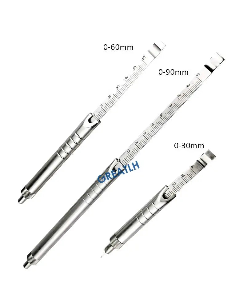 Depth Gauge 0mm to 30mm /60mm/40mm/90mm orthopedics Veterinary surgical Instruments