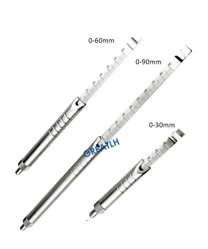 Depth Gauge 0mm to 30mm /60mm/40mm/90mm orthopedics Veterinary surgical Instruments