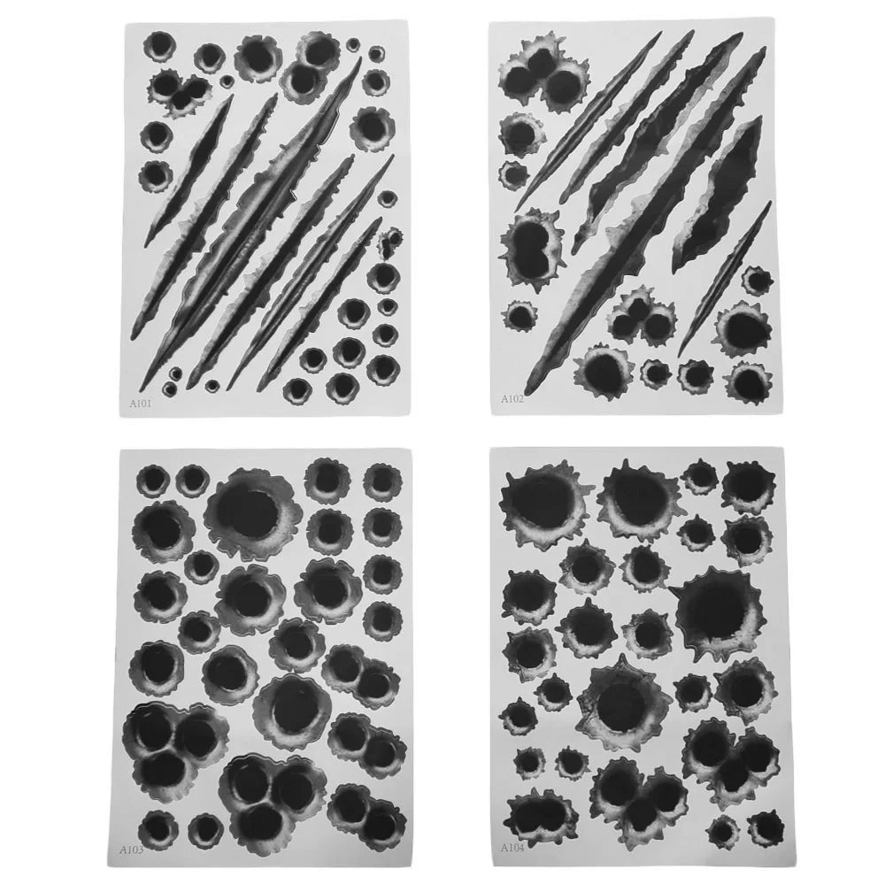 1Pcs Funny Car Stickers 3D Bullet Hole Car Side Stickers Car-covers Motorcycle Scratch Realistic Bullet Hole Waterproof Stickers