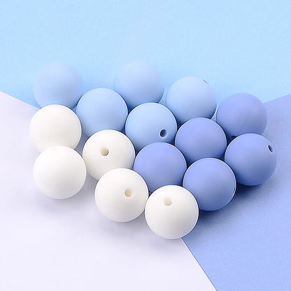 LOFCA 40pcs 12mm Silicone Beads Teething Chew Beads Food Grade Teether Necklace BPA Free Diy Jewelry Baby Teether Toy Pacifier