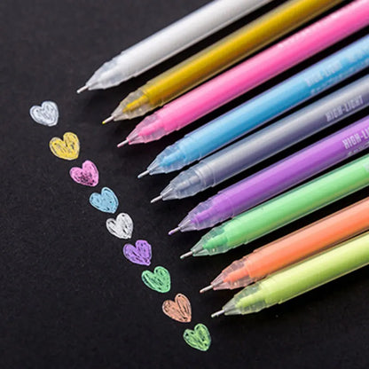9Pc Pen+1pc Notebook Set 2025 Sketchbook Diary for Graffiti Soft Cover Black Paper Sketch Book Notebook Office School Supplies