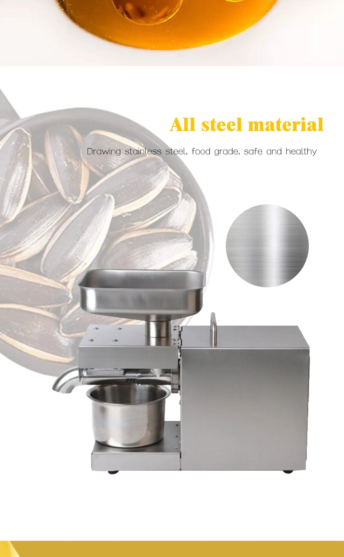 1500W 110V/220V Automatic Cold Press Oil Machine, Cold Press Machine, Sunflower Seeds Oil Extractor, Cold Press Extract