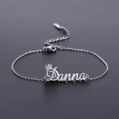 Sipuris Custom Name Bracelets With Crown For Women Stainless Steel Customized Personalized Unique Bracelet Jewelry Gifts