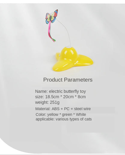 Electric Automatic Rotating Cat Toy Colorful Fluttering Butterfly Shape Funny Kitten Puppy Interactive Playing Toys Accessories