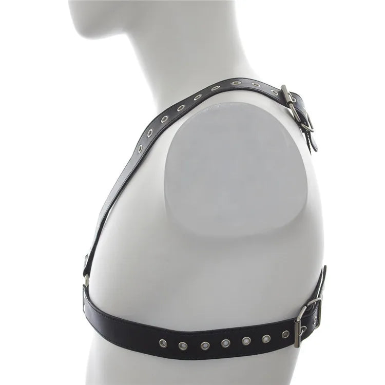 Fetish Men Leather Arm Harness Belt BDSM Gay Body Bondage Sex Lingerie Arm Harness Strap Sexual Gay Clothes for Stage Rave Club