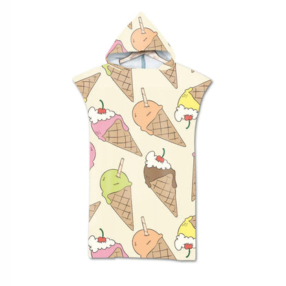 Microfiber Printed Hooded Beach Towel For Adults Quick Dry Swimming Pool Poncho Bath Towel With Cloak Bathrobe