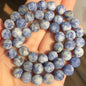 Natural Stone Beads Frost Dark Blue Cracked Dream Fire Dragon Veins Agates Beads For Jewelry Making DIY Bracelet 15‘’ 6/8/10mm