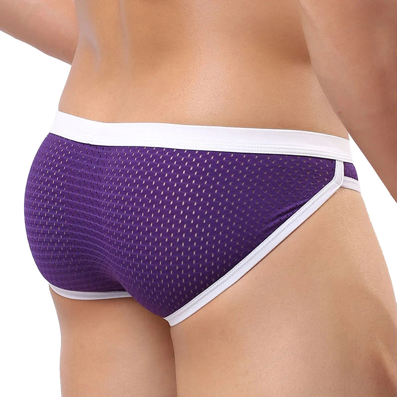Men's New Nylon Solid Beachwear Briefs Bikini Men Low Rise Sexy Briefs Board Shorts Surfing Wear