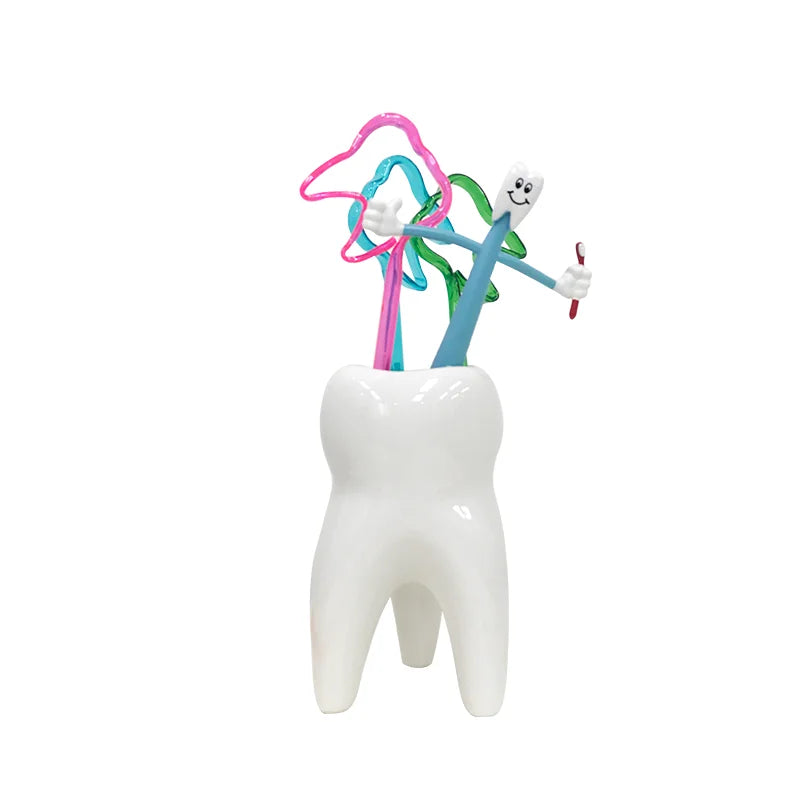Dental Tooth Shape Flower Vase Home Decoration Pot Creative Garden Planter Pot Ceramic Pen Holder Cute   Dentistry Dentist Gifts
