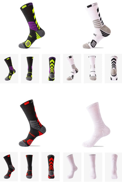 Elite Sport Cycling Basketball Socks Compression Running Man Black Trend Breathable Long Hiking Damping Athletic Professional