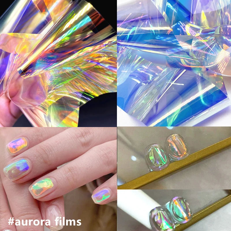 20 Rolls Halloween Nail Foils Gradient Transfer Paper Christmas Nail Art Stickers Stripe Floral Manicure Decals Nails Decoration