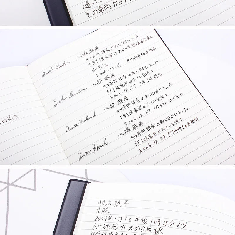 A5 Anime Death Note Notebook Set Leather Journal and Necklace Feather Pen Animation Art Writing Journal Death Note Notepad