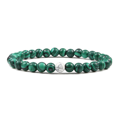 Hot Sale 2pcs/Set Couples Beaded Bracelets Tiger Eye Black Lava Natural Stone Beaded Bracelets Malachite Energy Elastic Jewelry