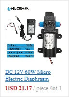 DC 12V 60W Micro Electric Diaphragm Water Pump 5L/min High Pressure Car Washing Spray Water Pump 0.8Mpa 5L/min