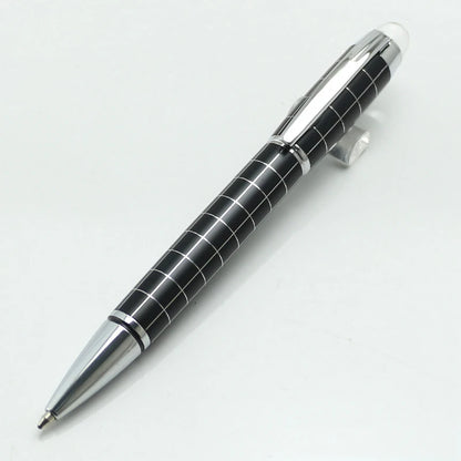 Baoer 79 Rollerball /Ballpoint Pen  Black Matte Silver Line Rotating Crystal Cover Office School Supplies Writing