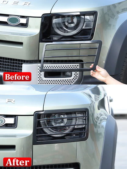 For Land Rover Defender 2020-2026 Stainless Steel Headlight Protection Net Cover Exterior Decoration Modification Accessories