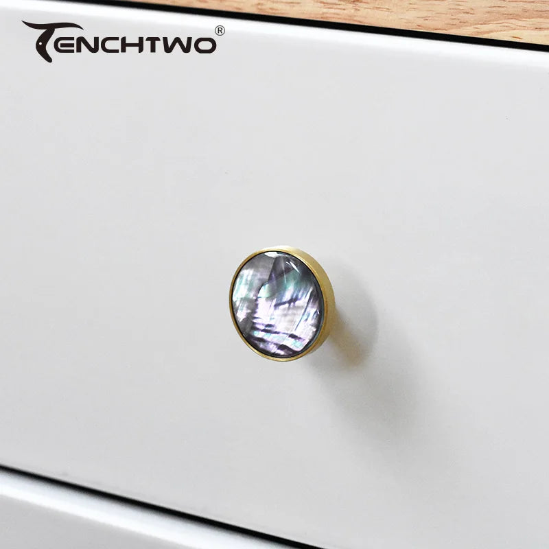 Natural Shell Gold Brass Wall Hooks Shoe Cabinet Knobs Closet Furniture Handle Wardrobe Drawer Pull Vintage Kitchen Accessories