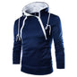 Men's Hoodies Long Sleeve Sweatshirts for Men Zipper Hooded Pullover High Neck Mens Sweatshirt Top Jacket Coat Black Sweater
