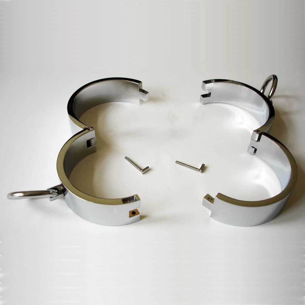 Metal Steel Ankle Wrist Cuff Handcuffs Restraints Slave BDSM Bondage Intimate Adult Game Sex Shop for Couples Sex Products