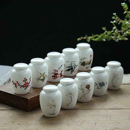 Mini White Ceramic Pet Ashes Urn Cremation Ash Holder Small Animal Pet Parrot Bird Funeral Memorial Casket Burial Urns Gift