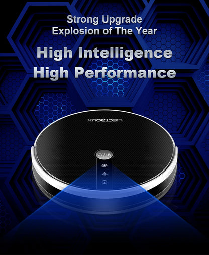 LIECTROUX/LILIN C30B Robot Vacuum Cleaner 6000Pa Suction, Map navigation with Memory,Wifi APP,Electric Water Tank,Wet Mop