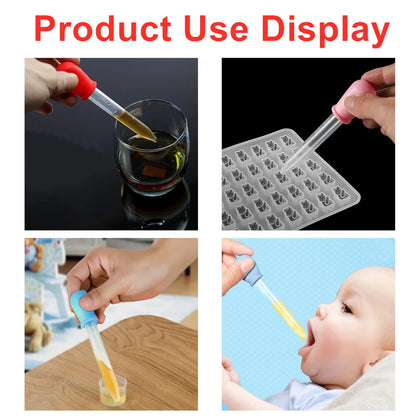 2/5pcs 5ml Clear Silicone Dropper Graduated Pipette Liquid Food Dropper for Epoxy Resin Candy Molds Jewelry Making Tools
