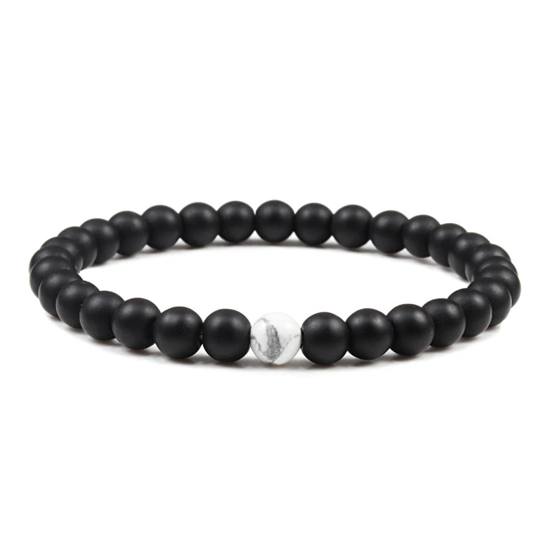 Hot Sale 2pcs/Set Couples Beaded Bracelets Tiger Eye Black Lava Natural Stone Beaded Bracelets Malachite Energy Elastic Jewelry