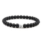 Hot Sale 2pcs/Set Couples Beaded Bracelets Tiger Eye Black Lava Natural Stone Beaded Bracelets Malachite Energy Elastic Jewelry