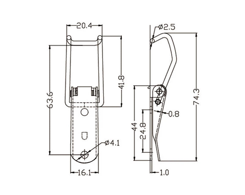 KAK Cabinet Boxes Spring Loaded Latch Catch Toggle Hasp Mild Steel Hasp For Sliding Door Simple Window Hardware Tool Box Lock