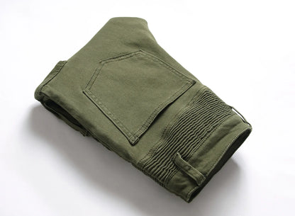 2022 New Fashion Mens Biker Jeans Punk Style Men Cargo Denim Pants  Zipper Pocket Motorcycle Jeans Male Pantalones Hombre