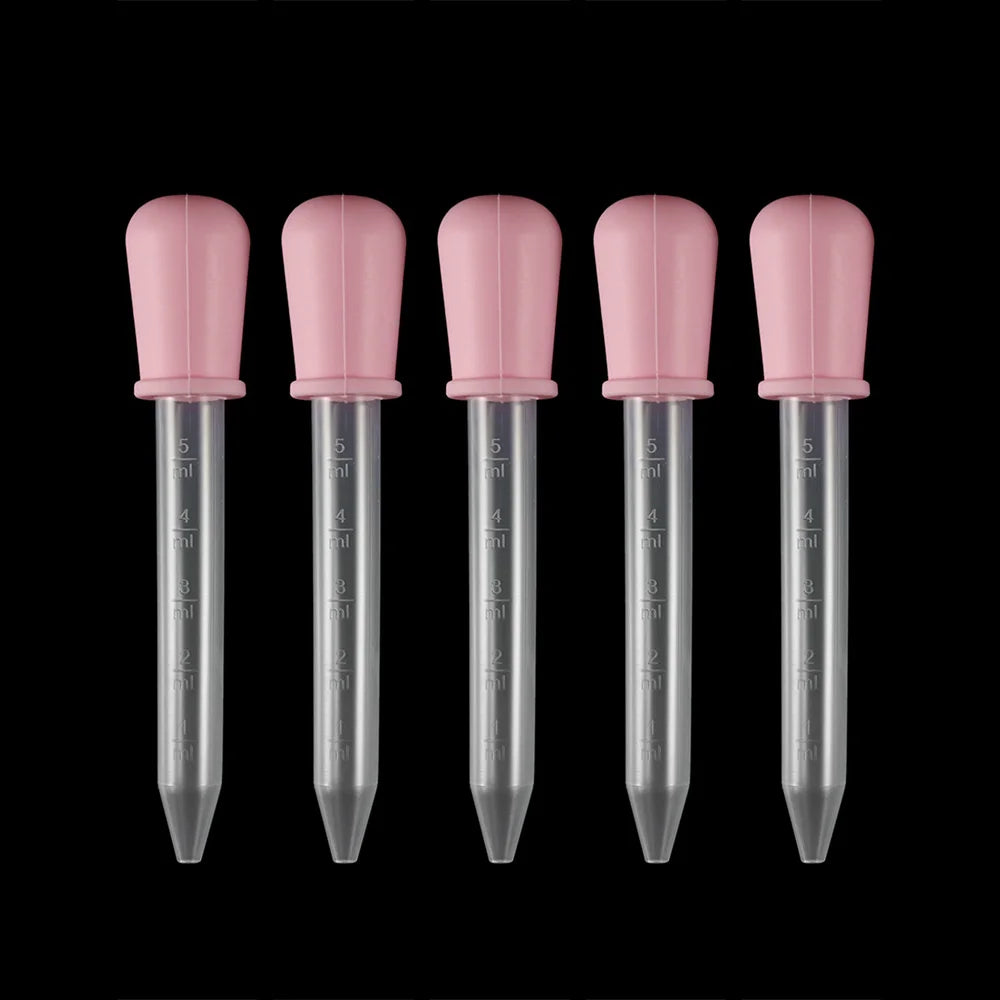 2/5pcs 5ml Clear Silicone Dropper Graduated Pipette Liquid Food Dropper for Epoxy Resin Candy Molds Jewelry Making Tools