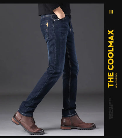 2023 New Men Activities Warm Jeans High Quality Famous Brand Autumn Winter Jeans warm flocking warm soft men jeans