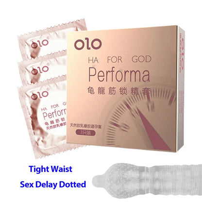 3Pcs Condoms Natural Latex Rubber Large Grain Condom Intimate Sex Toy Products