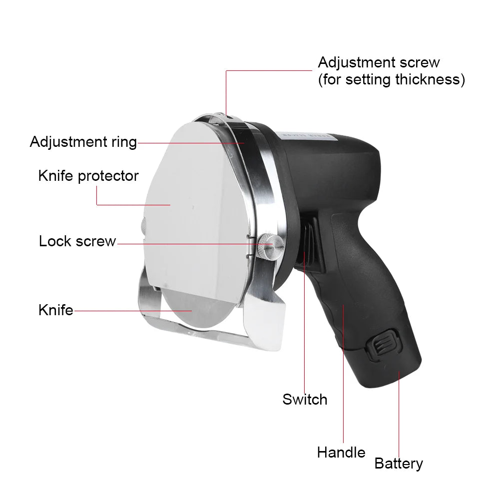 Cordless Electric Kebab  Adjustable Thickness Roast Meat Cutting Blade Slicing Machine EU Plug 110V-240V