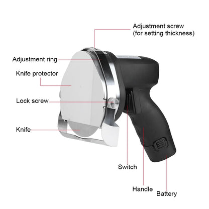 Cordless Electric Kebab  Adjustable Thickness Roast Meat Cutting Blade Slicing Machine EU Plug 110V-240V