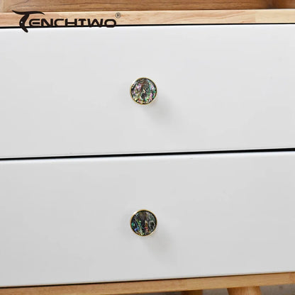 Natural Shell Gold Brass Wall Hooks Shoe Cabinet Knobs Closet Furniture Handle Wardrobe Drawer Pull Vintage Kitchen Accessories
